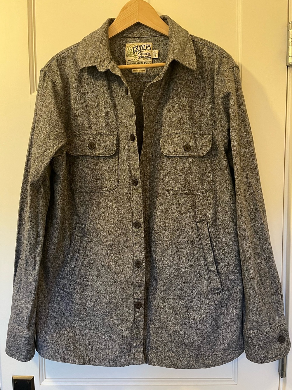 Grayers Outdoor Garments Shacket Men’s L Gray 100% Cotton Heritage Workwear